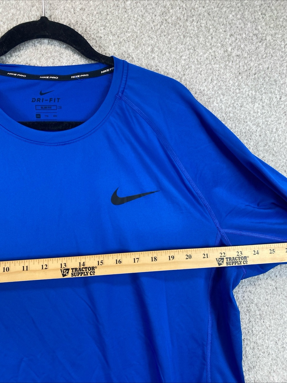 Nike Pro Dri-FIT Men’s XXL Blue Slim Fit Long Sleeve Crew Neck Shirt Athletic - Picture 3 of 8